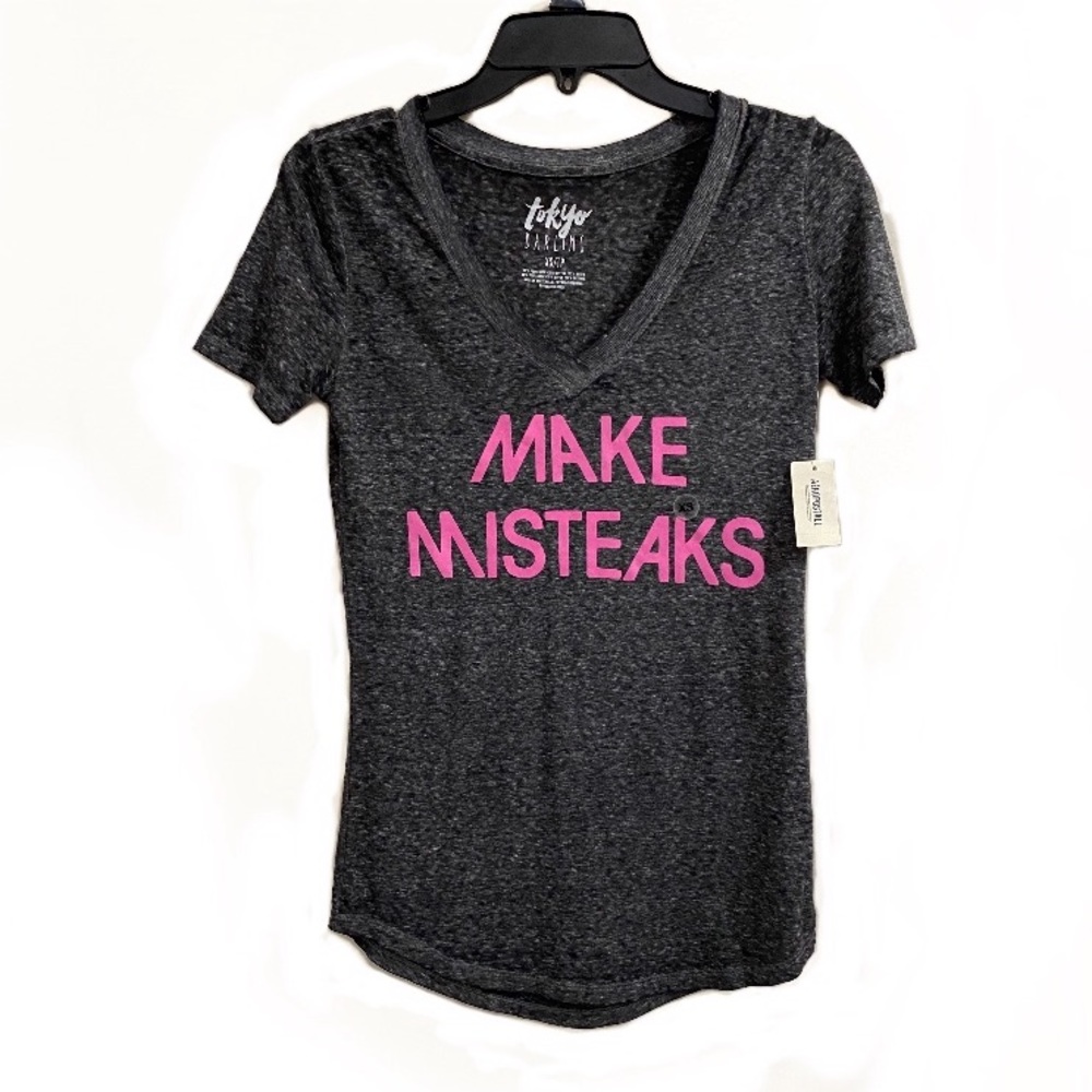 Tokyo Darling Gray & Pink Make Misteaks Shirt